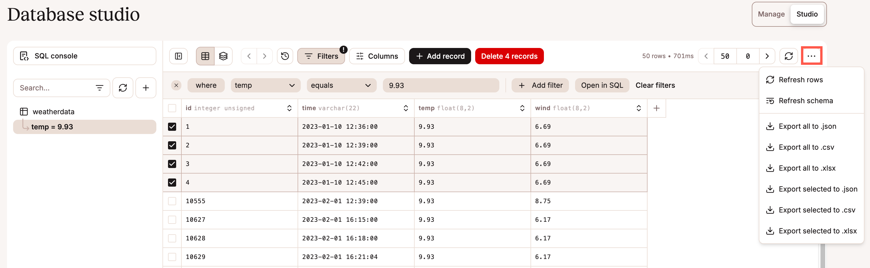Export your database.